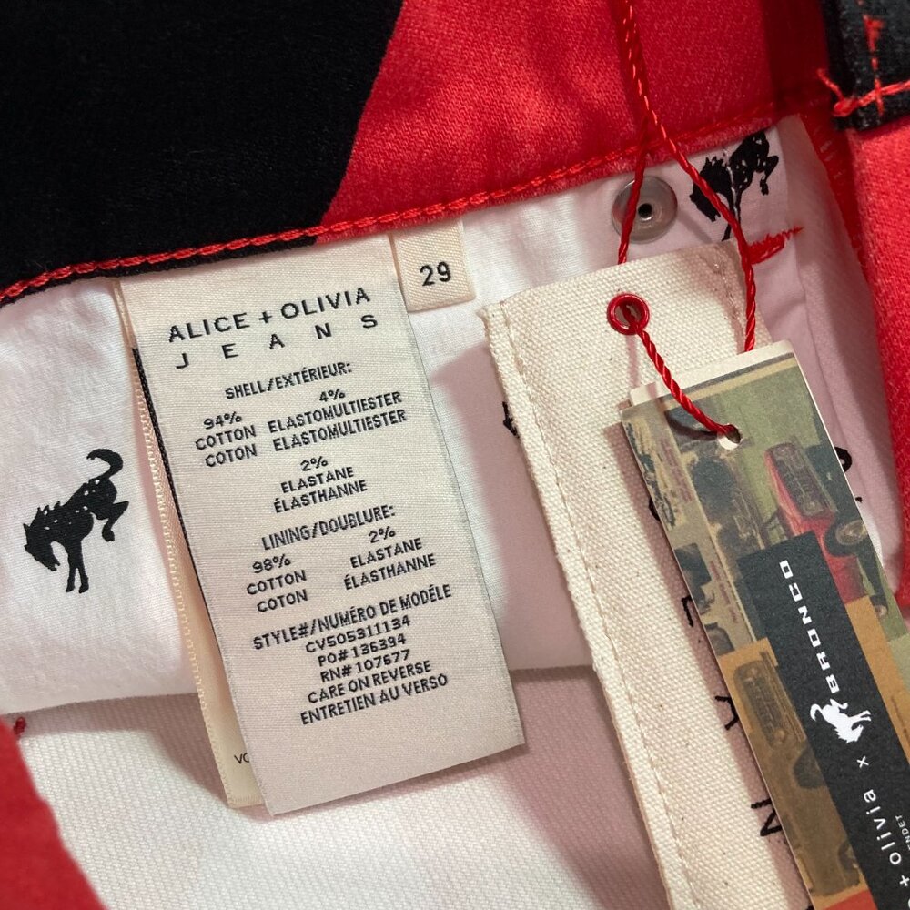 Alice + Olivia x Ford Bronco Wide Leg Graphic Pants Womens Sz 29 NWT - Picture 10 of 15